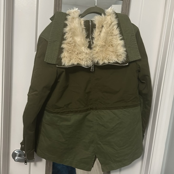 Zara two tone green parka utility coat size small! - Picture 11 of 12